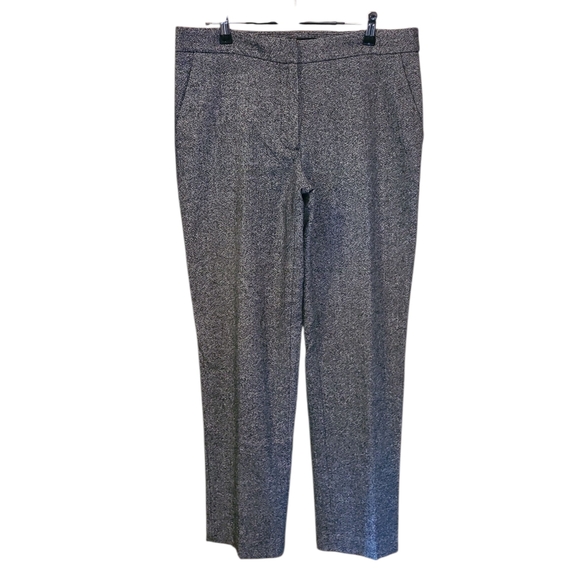 Talbots Pants - Women's Talbots Wool & Silk Blend Pants Straight Leg Speckled Black Pleated US 6